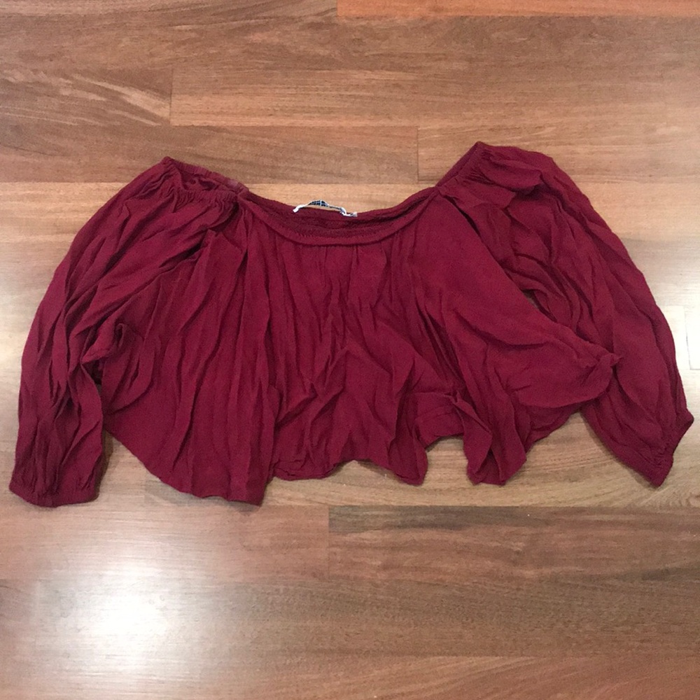 Burgundy off the shoulder top